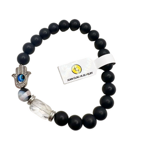 New Jean Claude Jewelry Hamsa Hand Beaded Stretch Bracelet